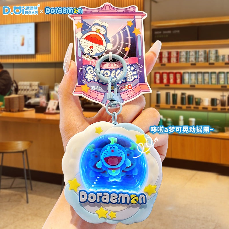 【超逗熊】正版現貨 哆啦A夢 鑰匙圈 公仔創意發光鑰匙扣 掛件 學生書包卡通小掛飾 送禮 商品圖片 3