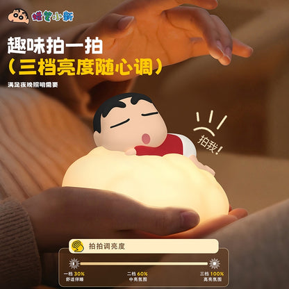 【魔卡丘】正版現貨 蠟筆小新 晚安 拍拍燈 小夜燈 擺件 送禮 新之助 商品圖片 3