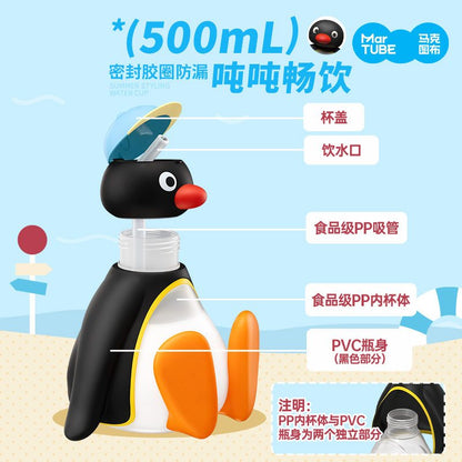 【馬克圖布】正版現貨 Pingu 水杯 斜跨水壺 公仔 送禮 企鵝 伴手禮 商品圖片 3