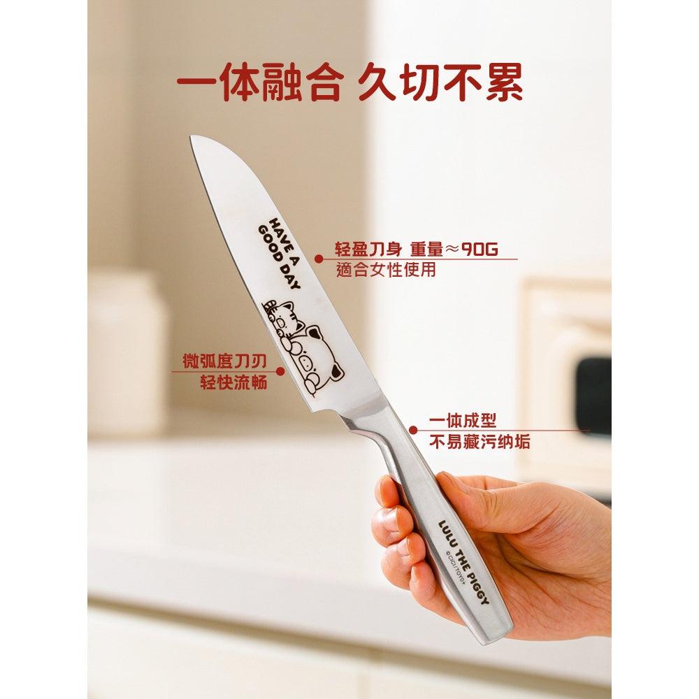【川島屋】正版現貨 lulu豬 水果刀 不鏽鋼鋒利高硬度 切片小刀 菜刀 剪刀 送禮 商品圖片 3