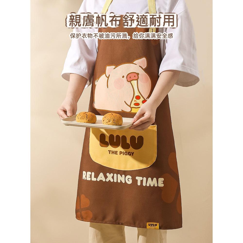 【川島屋】正版現貨 lulu豬 可愛圍裙 2025新款防油防水做飯圍裙 圍裙手套 帆布材質圍裙 送禮 商品圖片 3