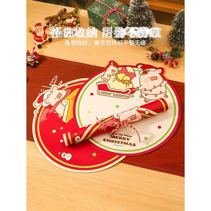 【川島屋】正版現貨 lulu豬 聖誕樹隔熱墊 餐桌墊 碗盤墊 水杯墊 砂鍋墊 送禮 商品圖片 4