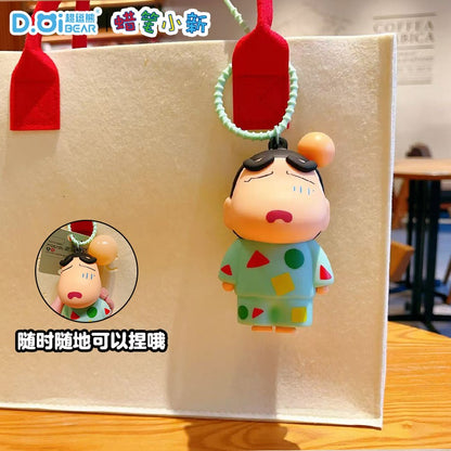 【超逗熊】正版現貨 蠟筆小新 睡衣吹泡泡 鑰匙圈 鑰匙扣 揹包吊飾 療癒 解壓 公仔 包包掛件 新之助 小葵 送禮 商品圖片 4