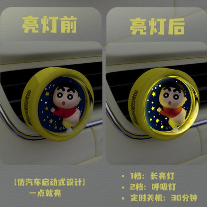 【香百川】正版現貨 蠟筆小新 星空燈 汽車出風口香薰 汽車 擺件 飾品 出風口 新之助 商品圖片 4