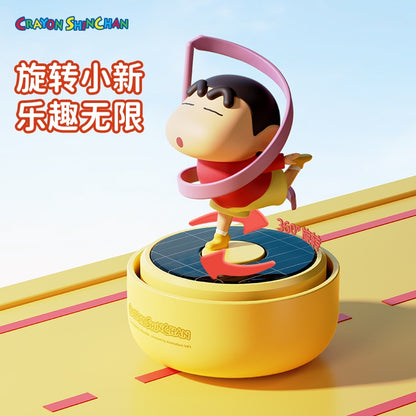 【洛克空間】現貨 蠟筆小新 太陽能旋轉香薰 擺件 汽車 車載 內飾 香水 新之助 可檢測紫外線強度 電燈光沒法發電 商品圖片 4