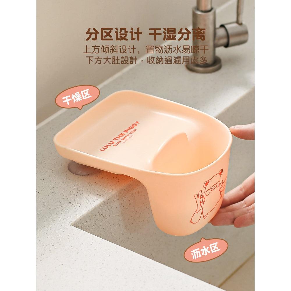 【川島屋】正版現貨 lulu豬 水槽置物架 洗碗海綿瀝水架 過濾飯菜殘渣 水龍頭收納掛架 送禮 商品圖片 4