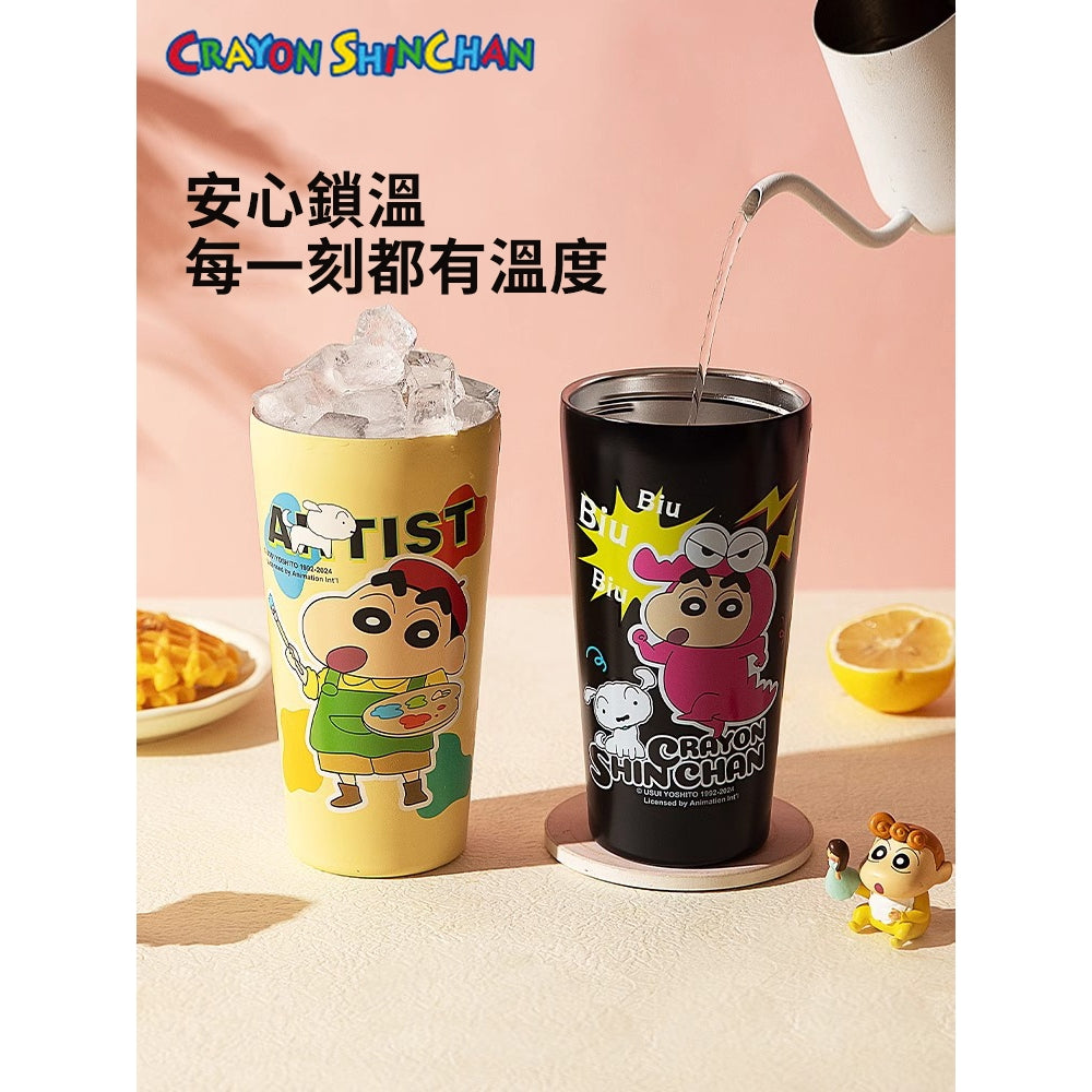 【現貨】正版 蠟筆小新 桌面冰霸杯 保冰 600ml保溫杯 超大公仔蓋子 帶吸管 動感超人 新之助 小白 萌兔兔 商品圖片 4