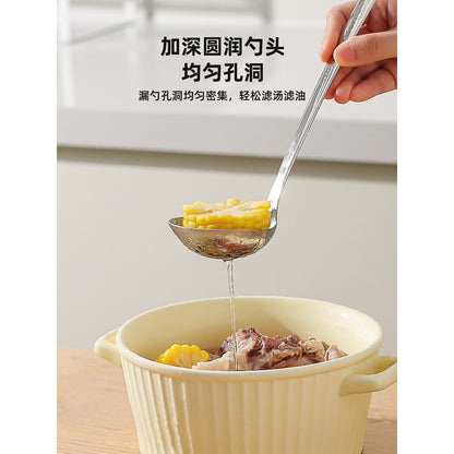 【川島屋】正版現貨 lulu豬 不銹鋼湯匙 大號盛湯漏勺 長柄湯匙 超厚316高級材質 餐具 送禮 商品圖片 4