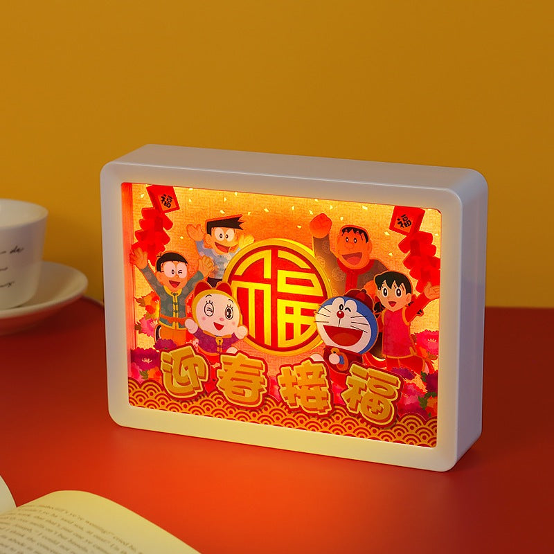 【現貨】正版 哆啦A夢 紙雕小夜燈 招財 納福 哆啦美 內飾 小叮噹 哆啦a夢 裝飾 擺件 商品圖片 4