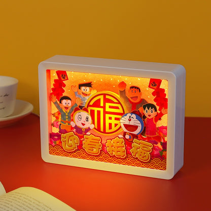 【現貨】正版 哆啦A夢 紙雕小夜燈 招財 納福 哆啦美 內飾 小叮噹 哆啦a夢 裝飾 擺件 商品圖片 4