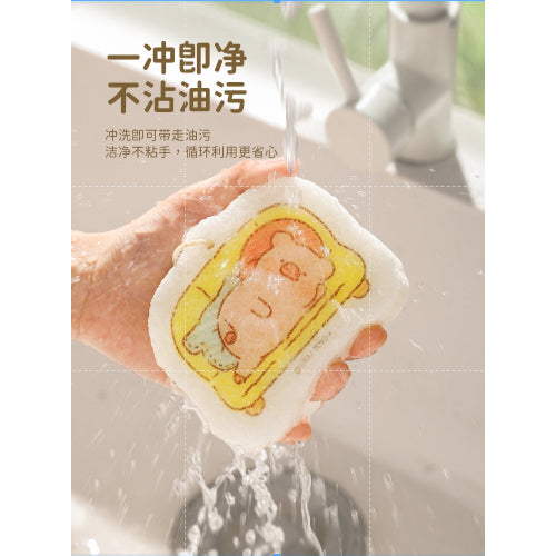【川島屋】正版現貨 lulu豬 木漿棉洗碗海綿擦 加厚刷碗盤海綿擦 環保材質 高效清潔海綿塊 送禮 商品圖片 4
