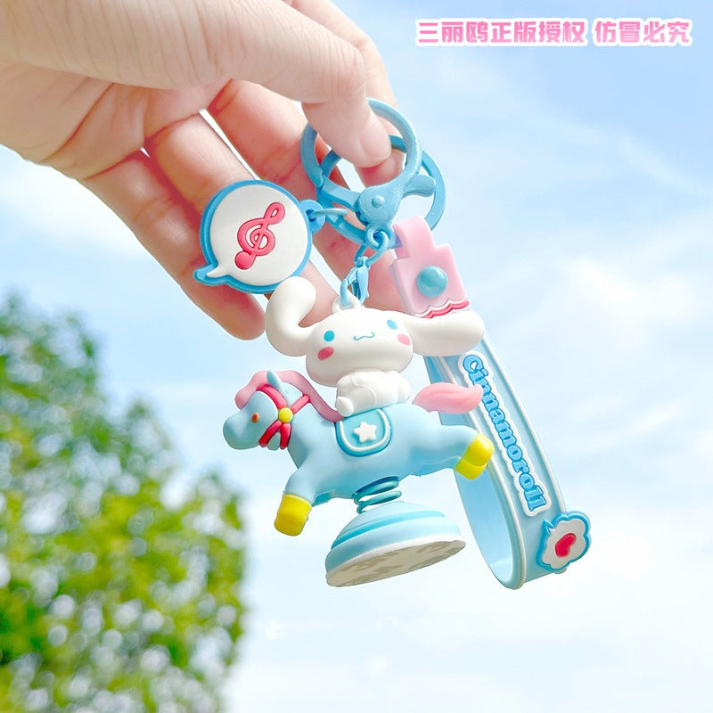 【冉紅】正版現貨 三麗鷗 鑰匙圈 鑰匙扣 掛件 吊飾 旋轉木馬系列 送禮 庫洛米 美樂蒂 大耳狗 KT貓 商品圖片 4