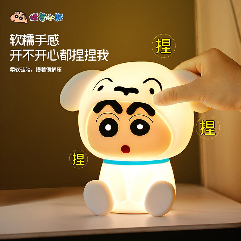 【衛青】現貨 蠟筆小新 小白 小夜燈 拍拍燈 節能燈 牀頭燈 睡眠燈 無需電池 新之助 小白 商品圖片 4