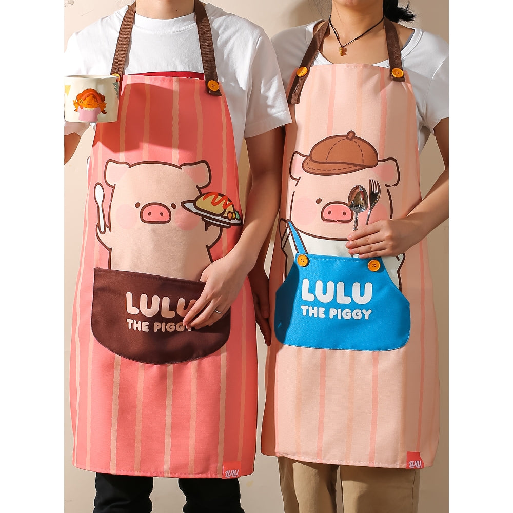 【川島屋】正版現貨 lulu豬 可愛圍裙 新款防水防油做飯罩衣 圍裙手套 帆布材質圍裙 送禮 商品圖片 4