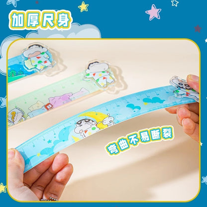 【香港悅木】正版現貨 蠟筆小新 轉轉尺 尺子 多功能尺子 直尺 文具 送禮 商品圖片 4