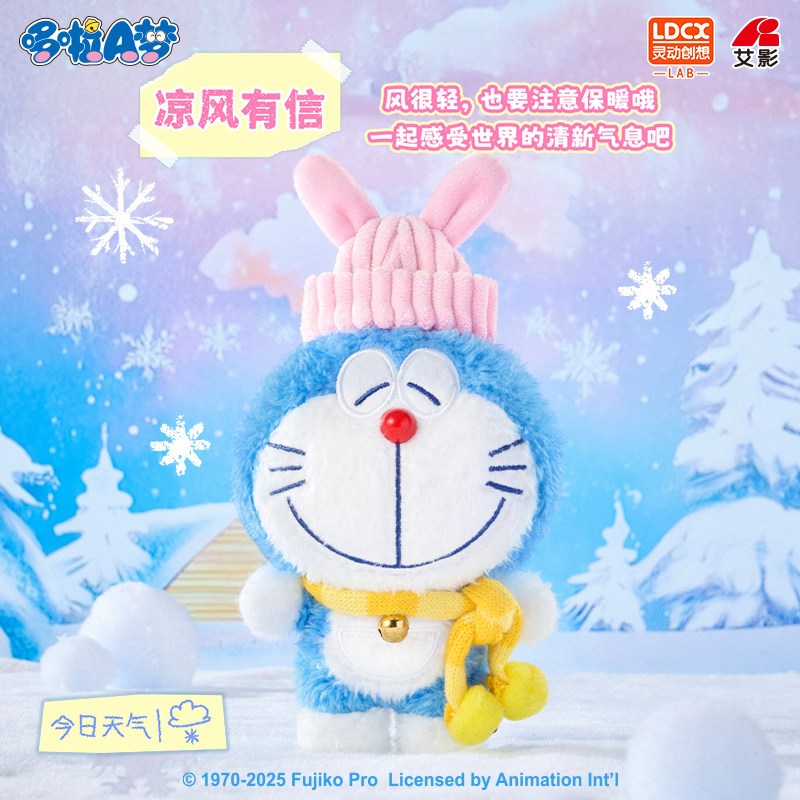 【靈動創想】現貨 哆啦A夢 天氣絨絨 掛件盲盒 包包 吊飾 鑰匙圈 送禮 公仔 小叮噹 商品圖片 4