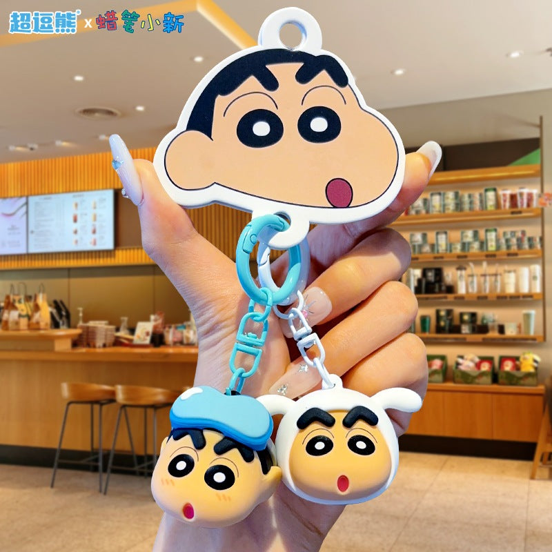 【千寶】現貨 蠟筆小新 鑰匙扣 鑰匙圈 小白 玩偶動漫吊飾 包包掛飾 書包掛件 送禮 商品圖片 4