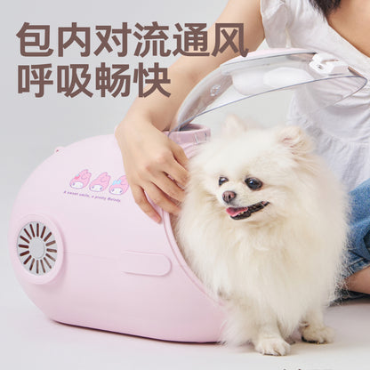 【覓嗷】正版現貨 三麗鷗 寵物箱子 寵物籠子 航空箱 自帶糧倉 小夜燈 透明天窗 外出 旅遊 自帶風扇 庫洛米 商品圖片 4