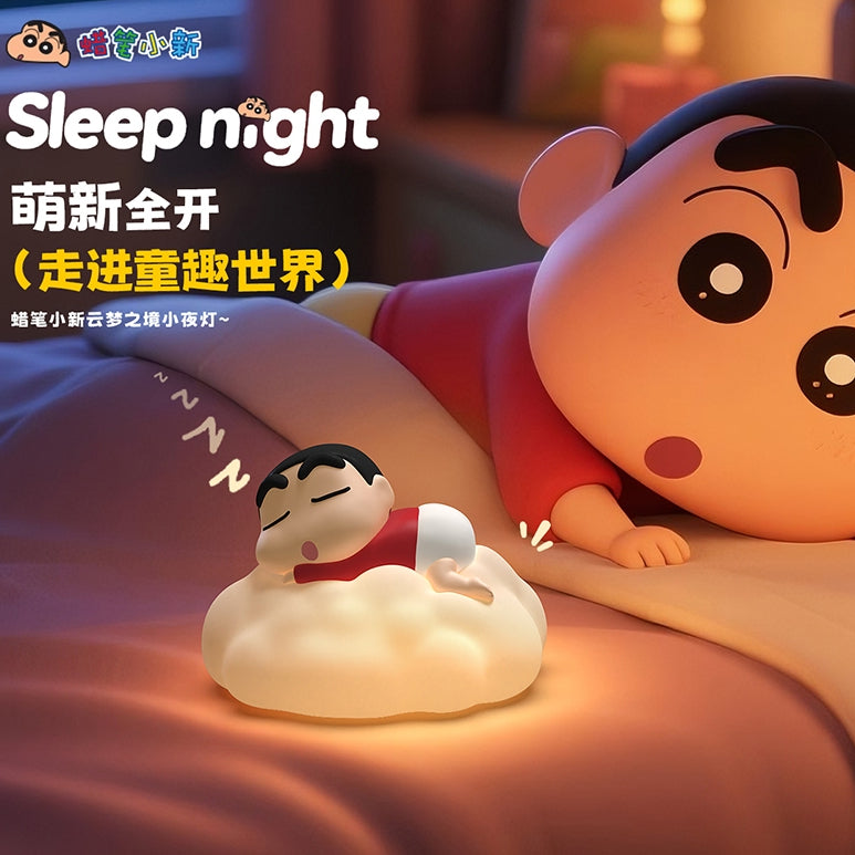 【魔卡丘】正版現貨 蠟筆小新 晚安 拍拍燈 小夜燈 擺件 送禮 新之助 商品圖片 4