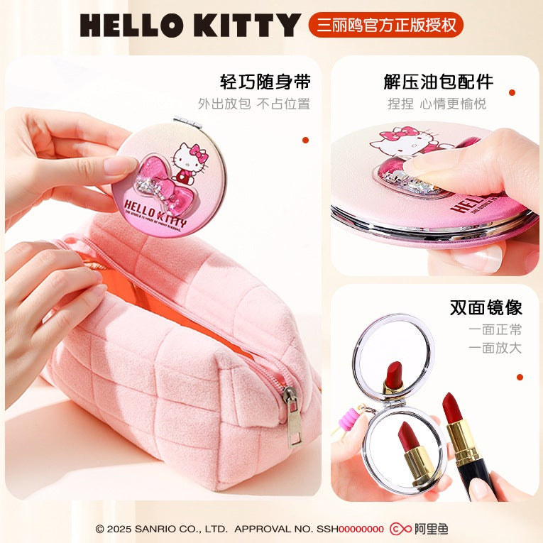 【包包寶】現貨 三麗鷗 化妝鏡 Hello Kitty 雙面折疊鏡 美妝鏡子 隨身 攜帶 包包掛件鏡子 送禮 商品圖片 4