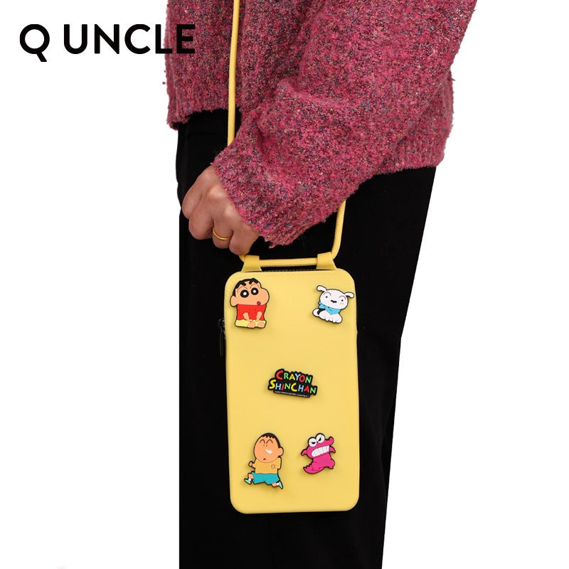 【Q UNCLE】正版現貨 蠟筆小新 觸屏手機包 DIY 收納包 掛件 硅膠包包 吊飾 飾品包 送禮 商品圖片 4