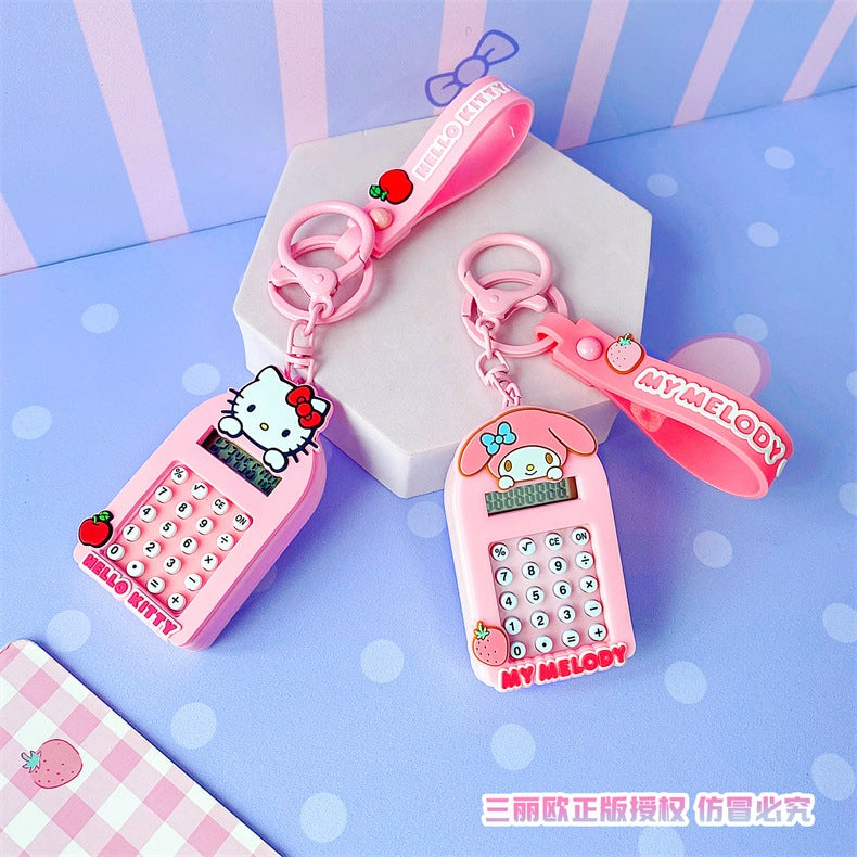 【冉紅】正版現貨 三麗鷗 鑰匙圈 計算器 鑰匙扣 掛件 吊飾 送禮 庫洛米 美樂蒂 大耳狗 商品圖片 4