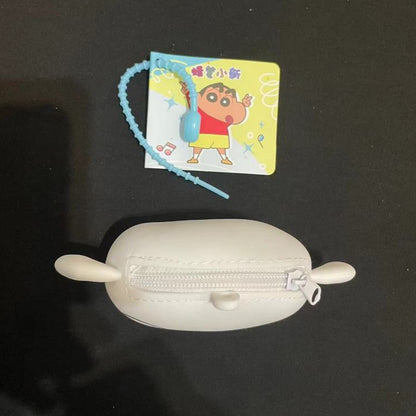 【現貨】正版 蠟筆小新 硅膠零錢包 小白 掛件 吊飾 耳機包 送禮 商品圖片 4