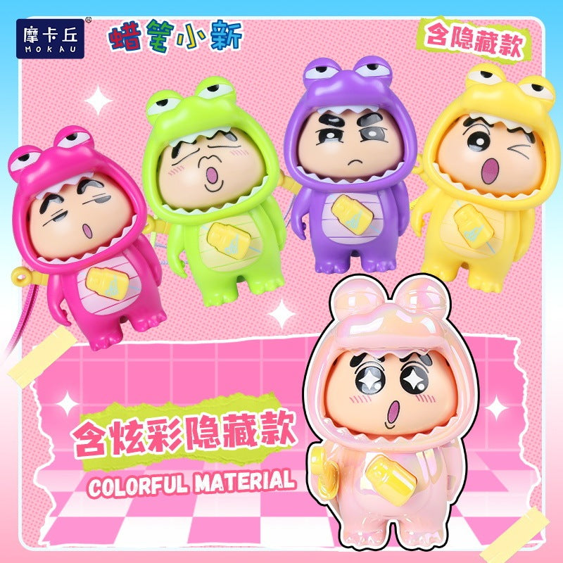【現貨】正版 蠟筆小新 驚喜變臉 盲盒 公仔 掛件 吊飾 手拿佩劍 可變臉 顏色隨機 新之助 鱷魚先生 商品圖片 4