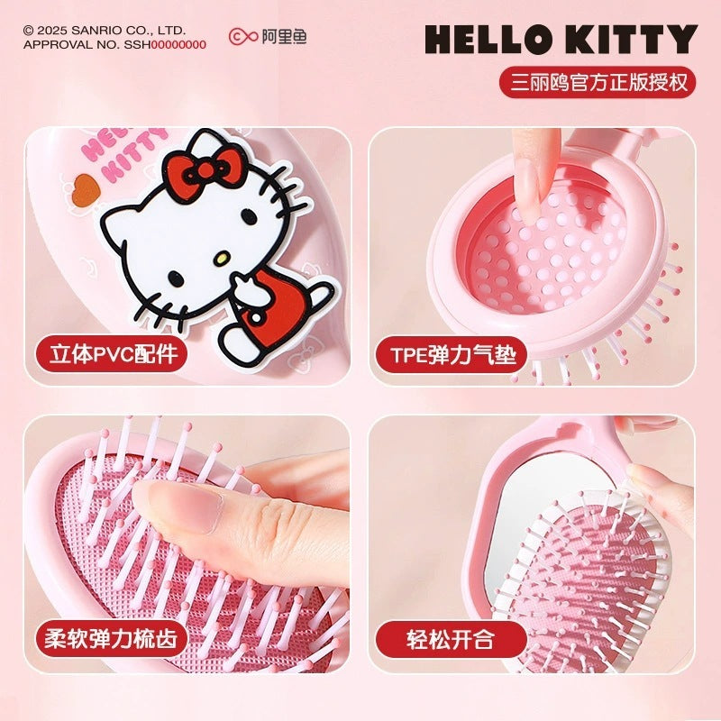 【包包寶】現貨 三麗鷗 梳子 Hello Kitty 氣墊梳 卡通按摩梳 可愛便攜摺疊梳 鏡梳 送禮 商品圖片 4