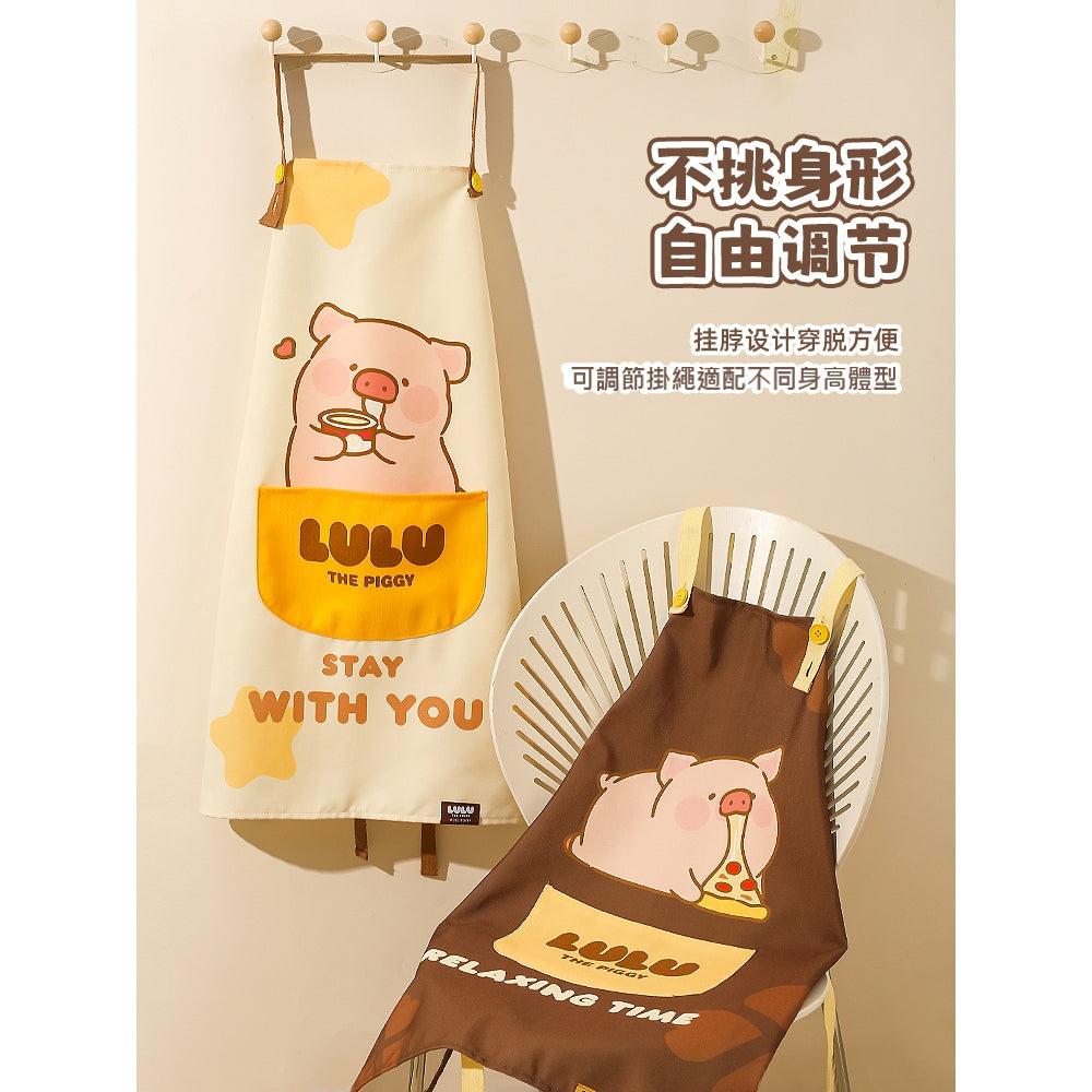 【川島屋】正版現貨 lulu豬 可愛圍裙 2025新款防油防水做飯圍裙 圍裙手套 帆布材質圍裙 送禮 商品圖片 4
