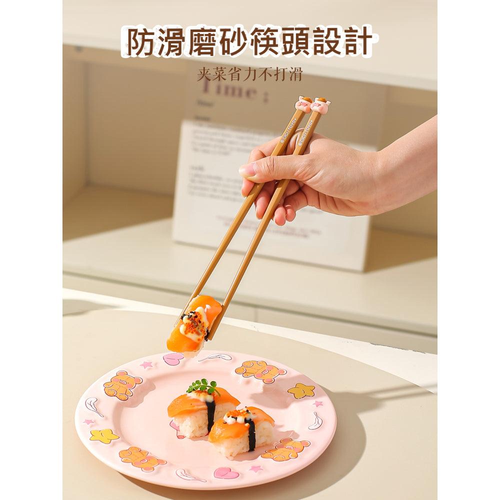 【川島屋】正版現貨 lulu豬 筷子 餐具 抗菌防黴硅膠筷子 多彩分筷 輕巧易握  送禮 商品圖片 4