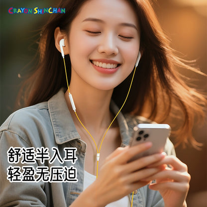 【洛克空間】現貨 蠟筆小新 耳機線 耳麥 有線耳機 聽音樂 講電話 麥克風 送禮 新之助 商品圖片 5