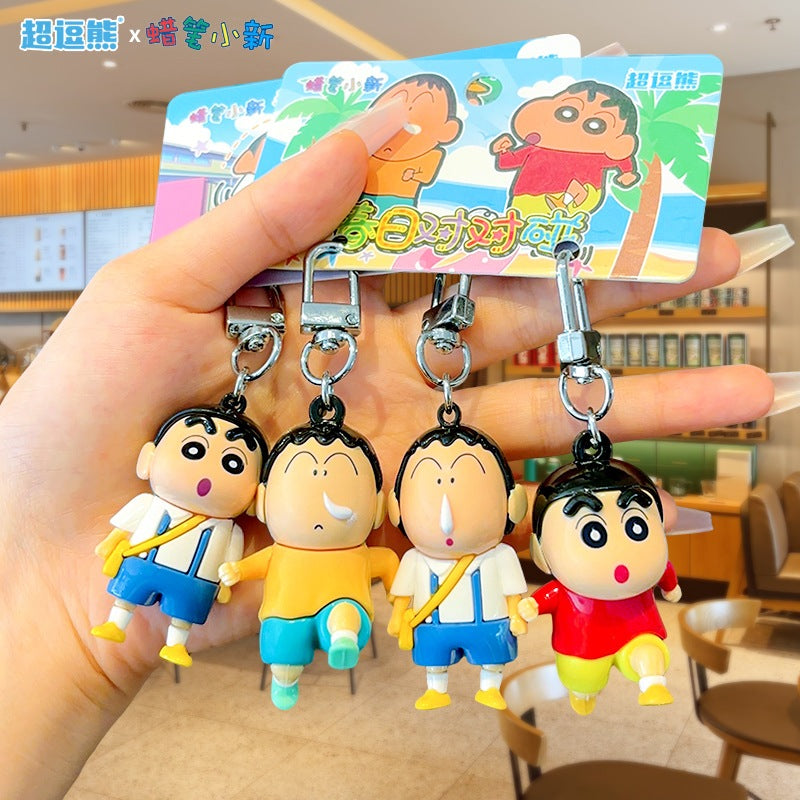 【超逗熊】正版現貨 蠟筆小新 磁吸對對碰 鑰匙扣 掛件 鑰匙圈 冰箱貼 包包掛飾 創意可愛公仔 送禮 商品圖片 5