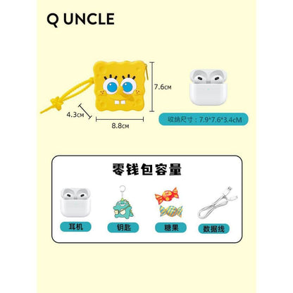 【Q UNCLE】現貨 海綿寶寶 硅膠 零錢包 掛件 異形形 吊飾 耳機包 送禮 胖大星 商品圖片 5