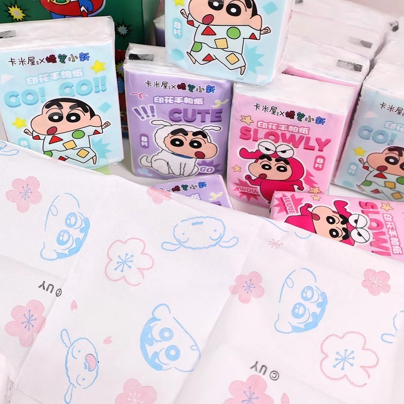 【現貨】正版 蠟筆小新 紙巾 手帕紙 衛生紙 8片/1小包 衛生紙 原木漿 嬰兒可用 加厚 新之助 卡米屋 商品圖片 5