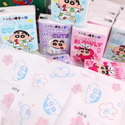 【現貨】正版 蠟筆小新 紙巾 手帕紙 衛生紙 8片/1小包 衛生紙 原木漿 嬰兒可用 加厚 新之助 卡米屋 商品圖片 5