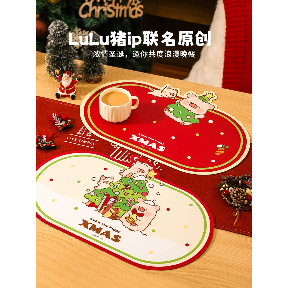 【川島屋】正版現貨 lulu豬 聖誕樹隔熱墊 餐桌墊 碗盤墊 水杯墊 砂鍋墊 送禮 商品圖片 5