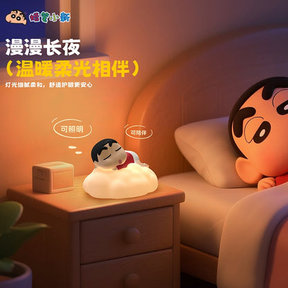 【魔卡丘】正版現貨 蠟筆小新 晚安 拍拍燈 小夜燈 擺件 送禮 新之助 商品圖片 5