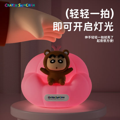 【洛克空間】現貨 蠟筆小新 南瓜小夜燈 硅膠拍拍燈 牀頭燈 新之助 夜燈 療癒 禮物 聖誕 交換禮物 商品圖片 5