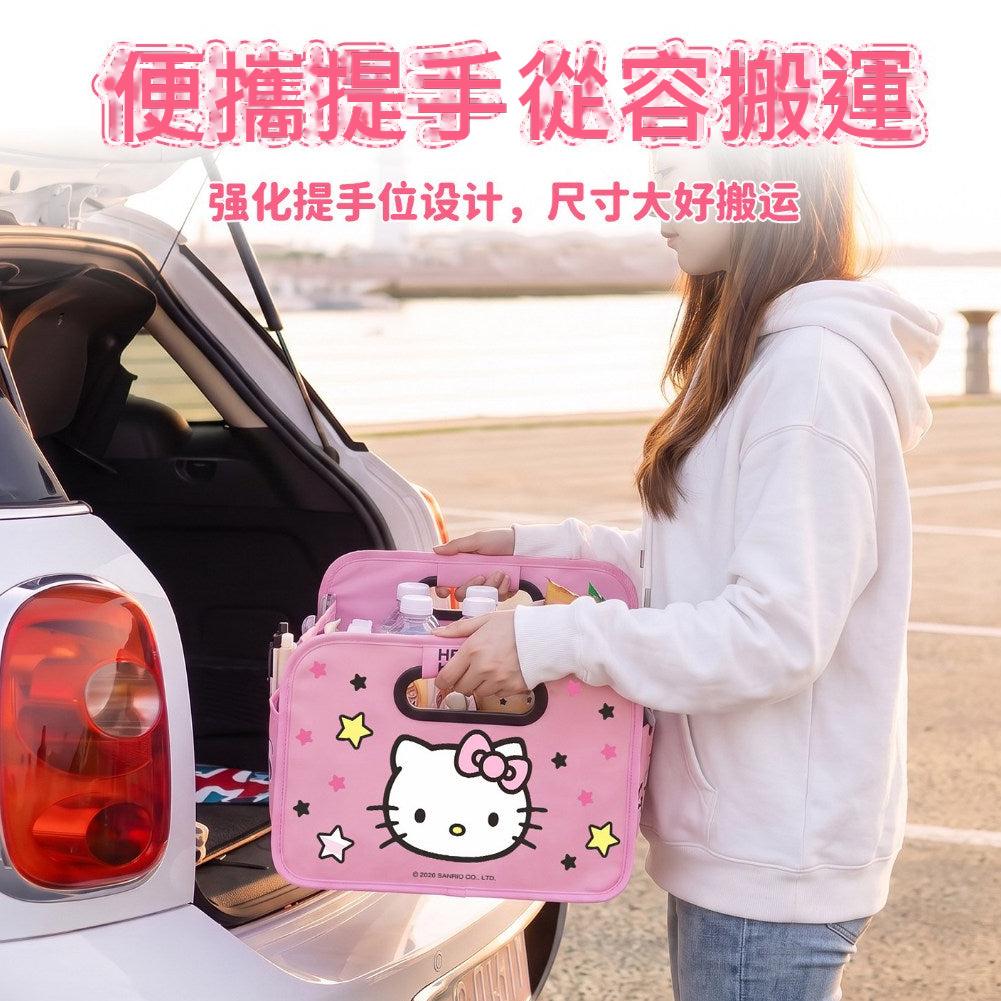 【香百川】正版 三麗鷗 收納盒 收納櫃 折疊收納箱 居家用 車用 戶外 露營 牛津布經久耐用 送禮 KT貓 商品圖片 5