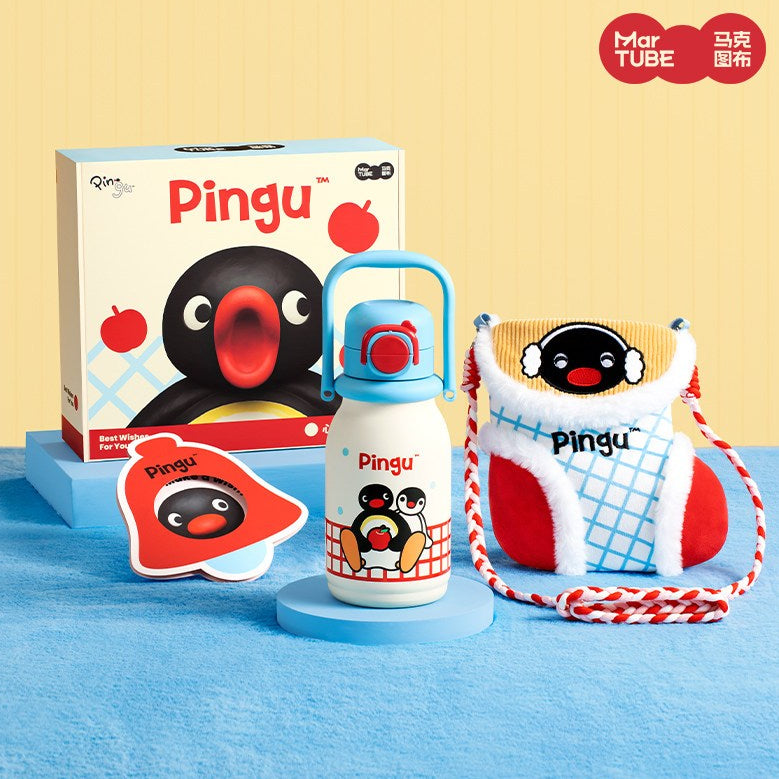 【馬克圖布】現貨 Pingu 暖呼呼禮盒 保溫杯 斜跨杯套 套裝禮盒 保溫瓶 送禮 企鵝 商品圖片 5