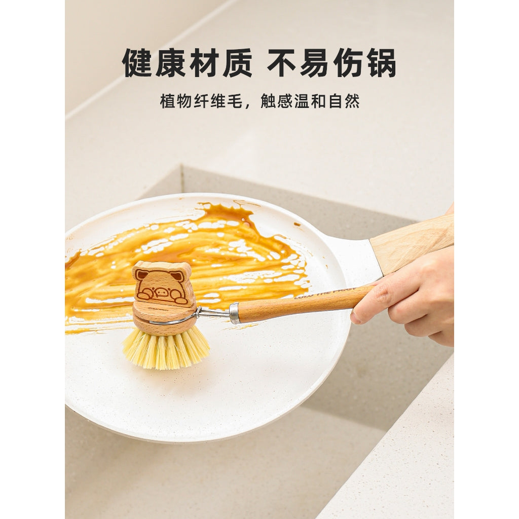 【川島屋】正版現貨 lulu豬 鍋刷 洗碗刷 長柄清潔小刷子 刷盤 刷杯 健康材質 送禮 商品圖片 5