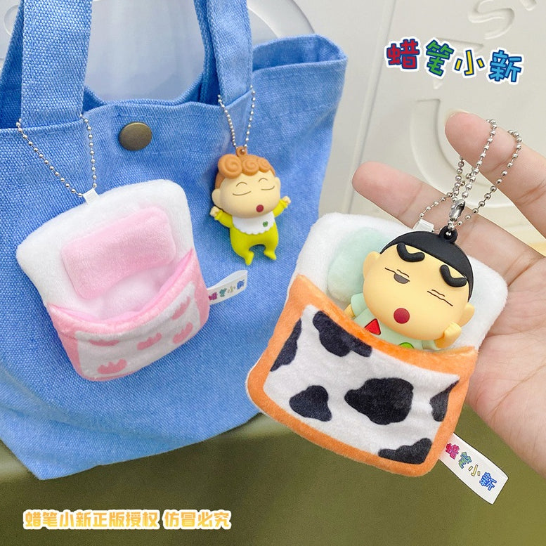 【冉紅】正版現貨 蠟筆小新 鑰匙圈 鑰匙扣 睡袋 晚安 掛件 吊飾 送禮 新之助 商品圖片 5