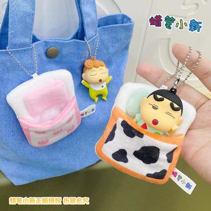 【冉紅】正版現貨 蠟筆小新 鑰匙圈 鑰匙扣 睡袋 晚安 掛件 吊飾 送禮 新之助 商品圖片 5