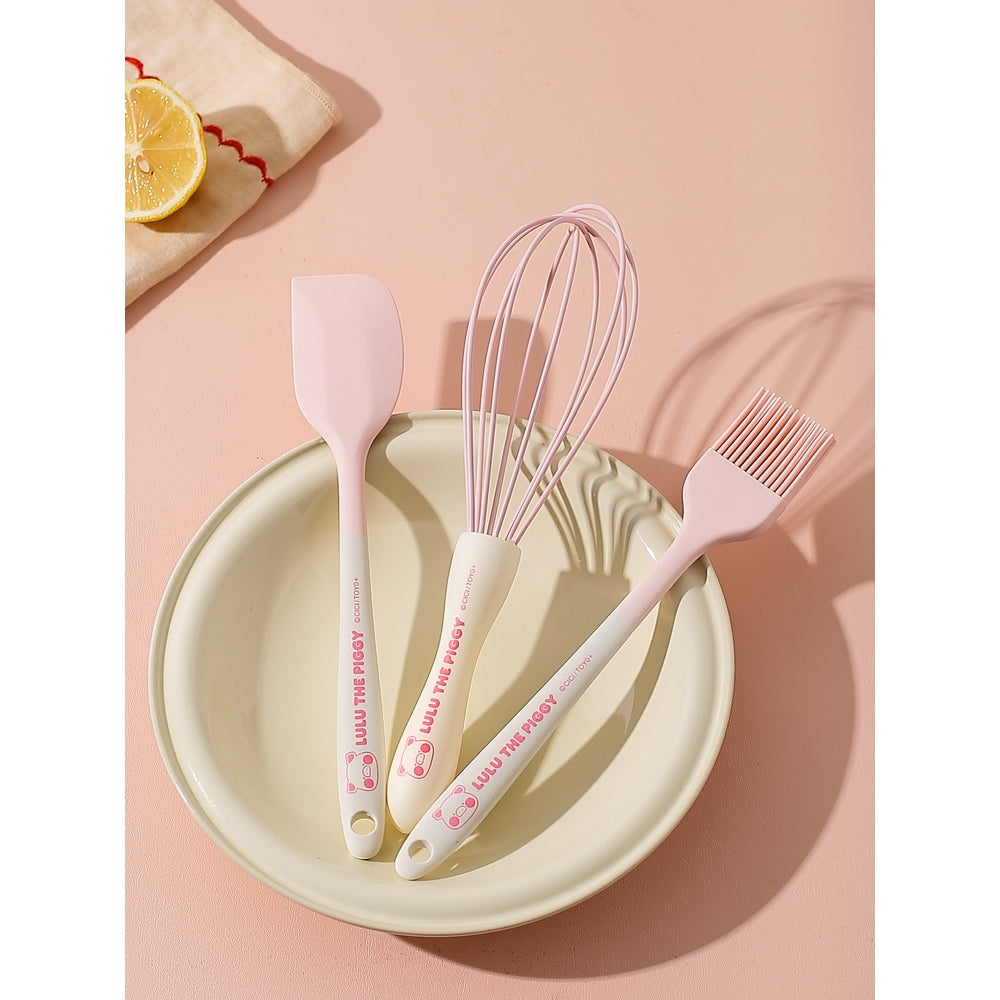 【川島屋】正版現貨 lulu豬 硅膠刮刀刷 油刷子 手動打蛋器 蛋糕烘焙工具 鍋鏟 湯勺 飯勺 漏勺 送禮 商品圖片 5