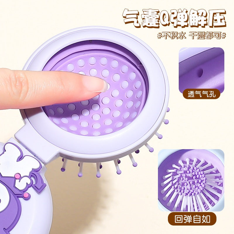 【包包寶】現貨 三麗鷗 梳子 美髮梳 迷你摺疊 氣囊 按摩梳 隨身化妝鏡 可愛少女 送禮 商品圖片 5