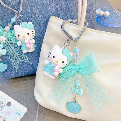 【冉紅】正版現貨 三麗鷗 鑰匙圈 鑰匙扣 掛件 吊飾 海邊度假 蕾絲 送禮 KT貓 商品圖片 5