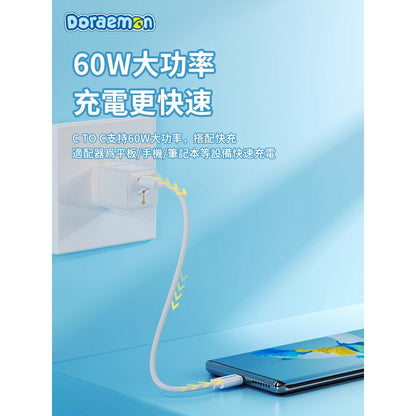 【洛克空間】現貨 哆啦A夢 多功能數據線盒 哆啦a夢 小叮噹 充電線 type-c 卡針 化妝鏡 usb 傳輸線 商品圖片 5