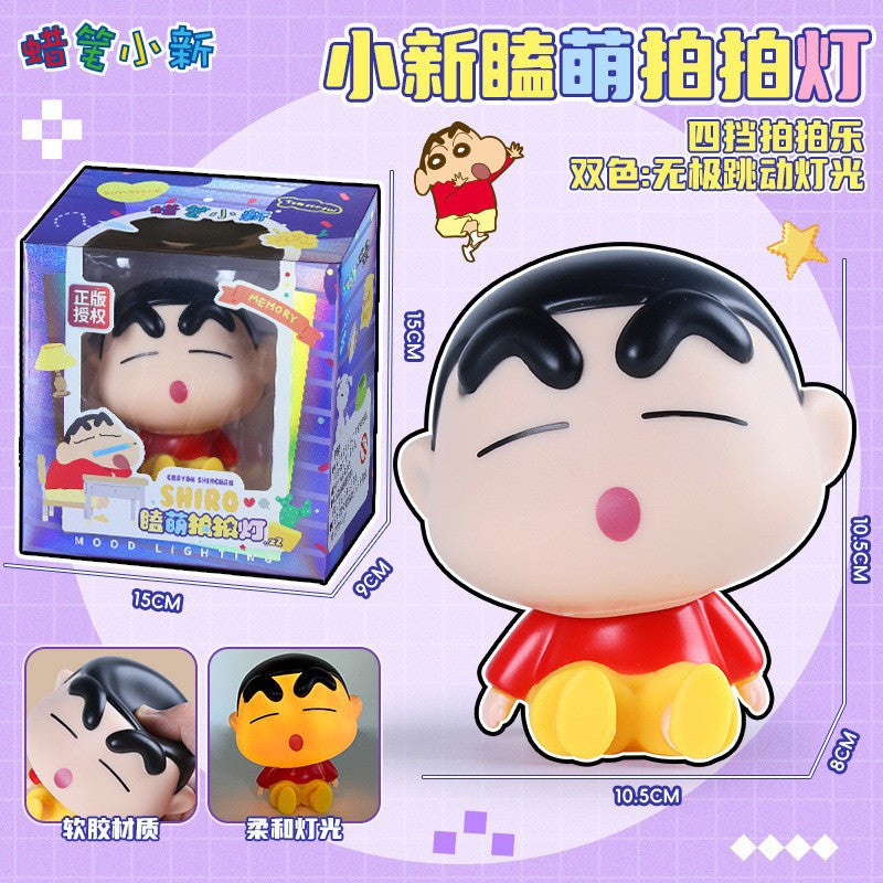 【魔卡丘】正版現貨 蠟筆小新 枕頭小夜燈 拍拍燈 可語音開關 送禮 氛圍燈 新之助 商品圖片 5
