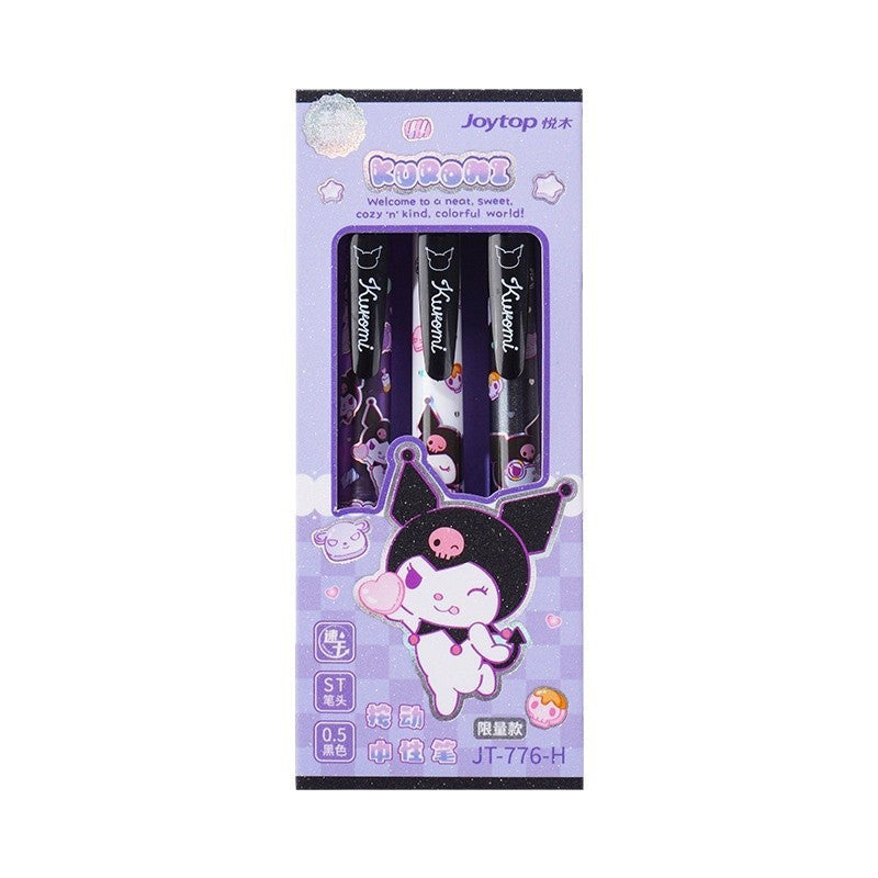【香港悅木】現貨 三麗鷗 庫洛米 按動中性筆 水性筆 寫字筆 3隻盒裝 筆芯0.5mm 商品圖片 5